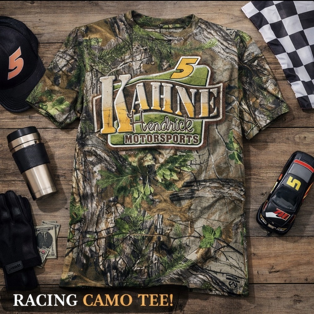 Kasey Kahne #5 Hendrick Motorsports Camo T-Shirt Realtree Racing Chase Sz Small